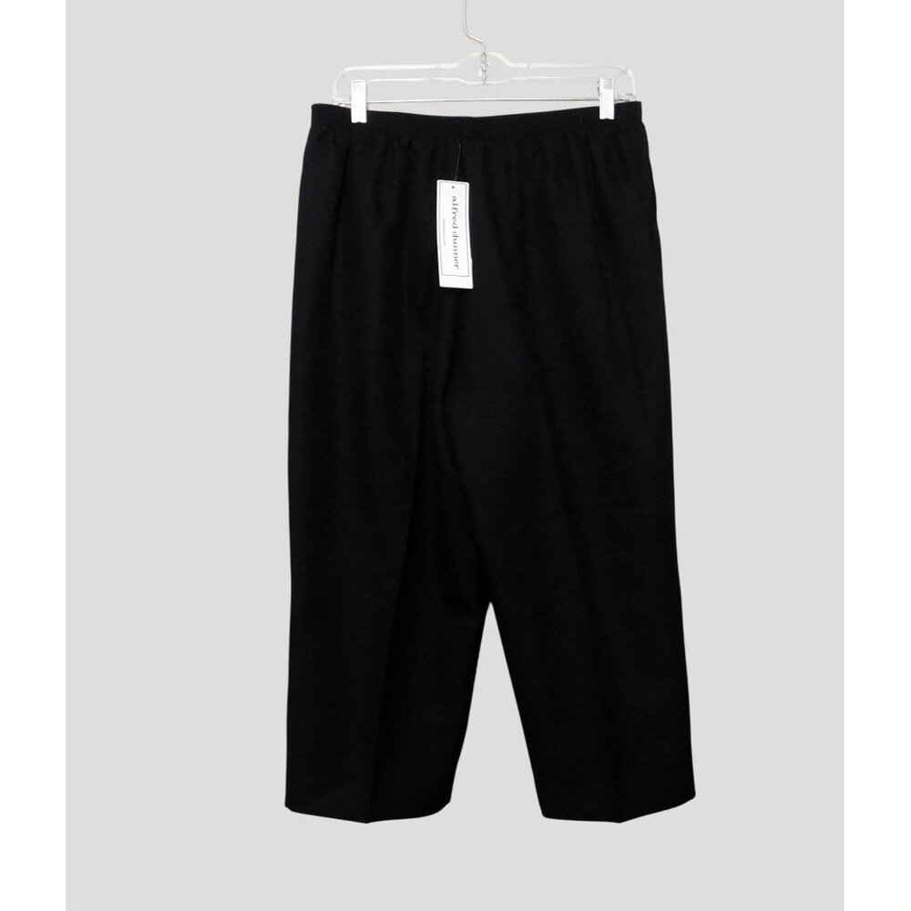 Alfred Dunner Capri Pants Womens Size 14 Black Cropped Pants Elastic Waist - Picture 5 of 7
